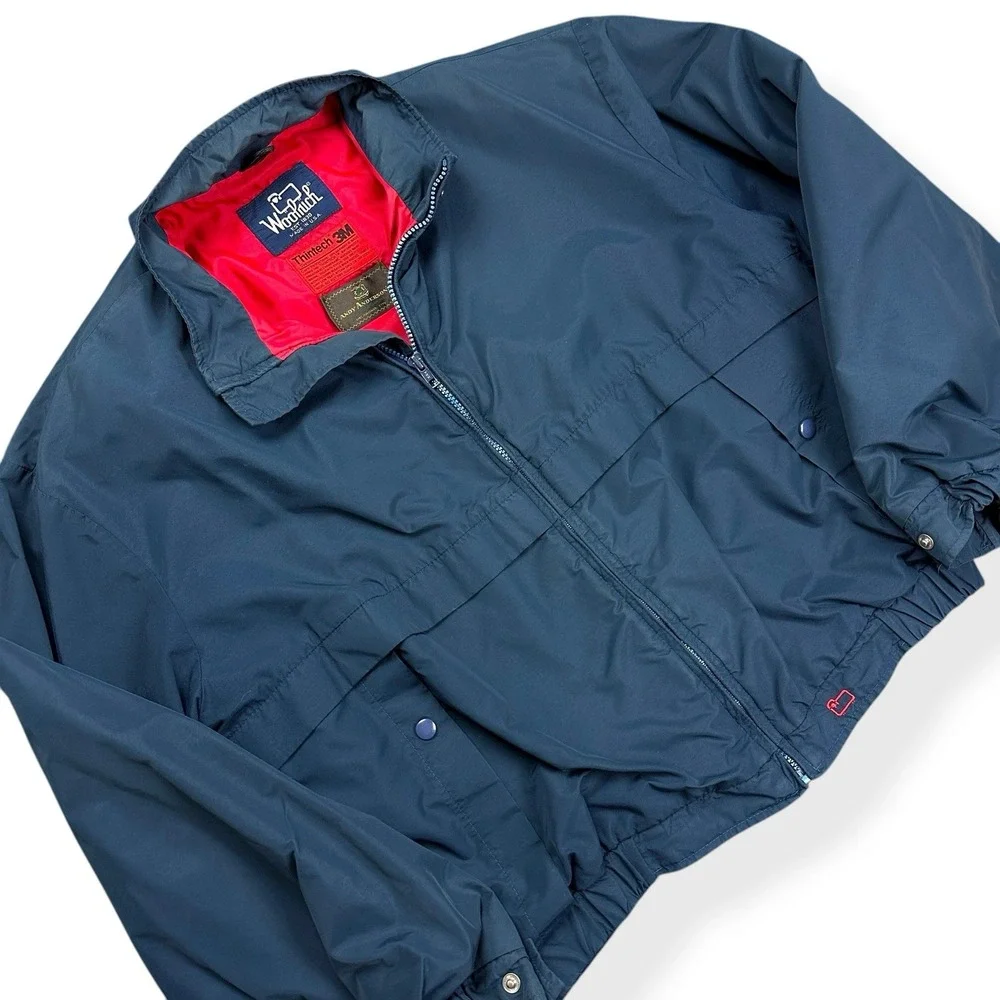 Vintage Woolrich Mens 3M Thintech Lined Bomber Jacket Size Large Navy Blue USA - Picture 2 of 14